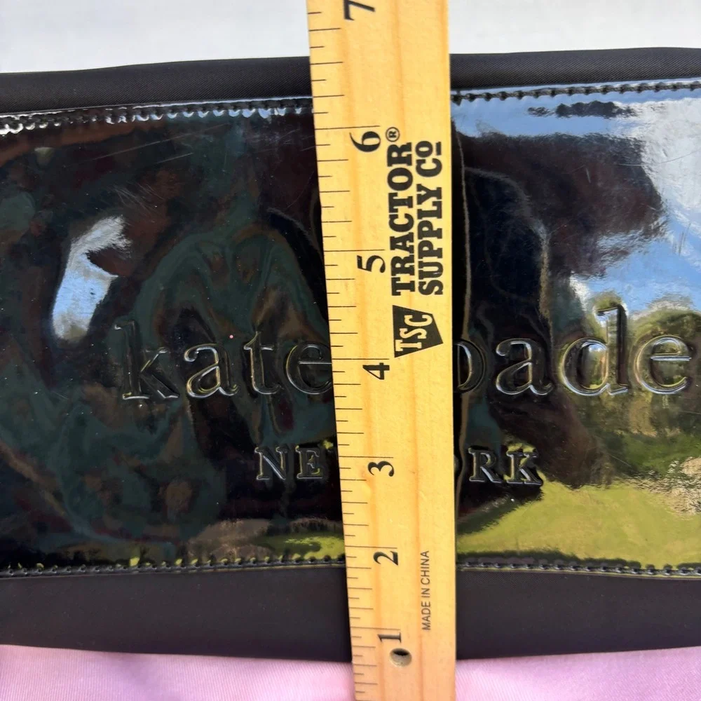 Kate Spade New York Black Nylon Carmen Leather Trim Shoulder Bag Crossbody Purse
